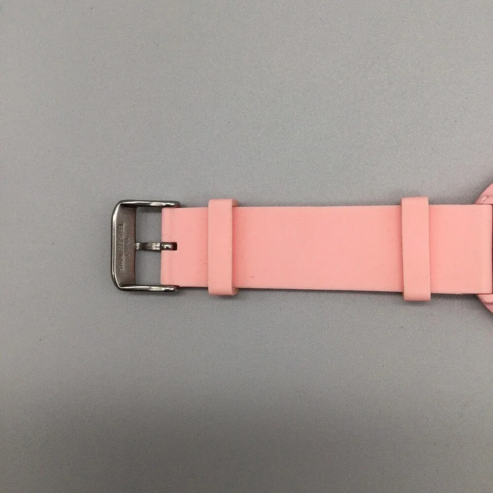 KEZZI Time Concepts Womens Watch 40mm Pink Dial Silicone K-2266 New Battery